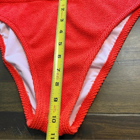 Shade & Shore Orange Crinkle Textured Halter Bikini Plus Size XL 38D Swimsuit - Picture 6 of 8